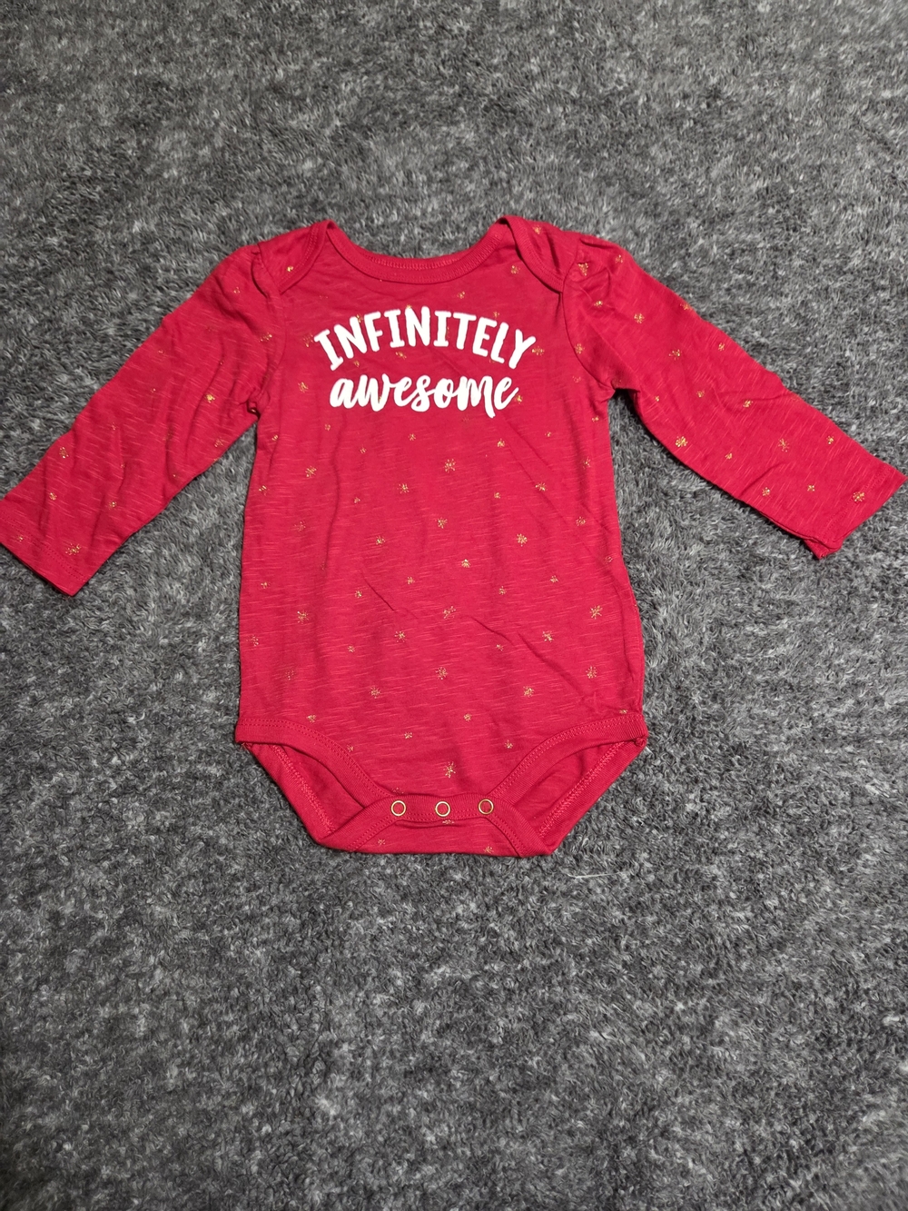 Infinitely Awesome Red Baby Bodysuit - Long Sleeve